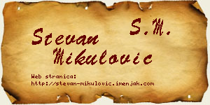 Stevan Mikulović vizit kartica